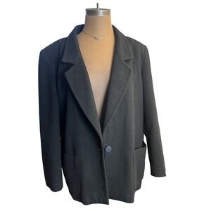 VTG 100% Cashmere jacket blazer women's sz 12 retro lining flaw inside USA luxe